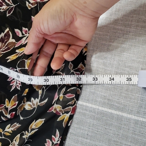 Nwot Caffe Marrakesh Floral Blouse Sheer High Low Hem, Size XL - Picture 8 of 13